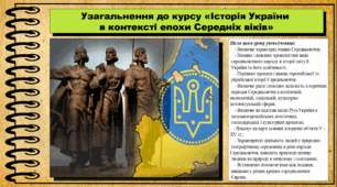 Узагальнення до курсу «Історія України в контексті епохи Середніх віків». 7 клас (НУШ). Історія України. За підручником авторів Щупак І. та інші.