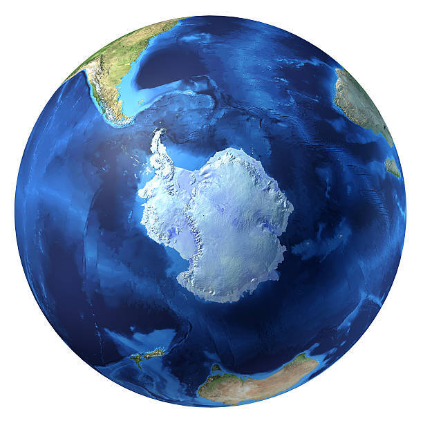 Earth Globe Realistic 3d Rendering Antarctic View Stock Photo - Download Image Now - iStock