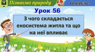 Відеоурок " З чого складається екосистема житла та що на неї впливає"