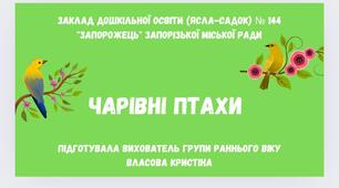 Заняття з сенсорики "Чарівні птахи"