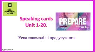 Speaking cards для 6 класу за підручником Prepare.