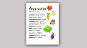 Слова англійською на тему Vegetables Овочі
