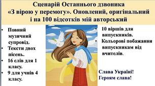 Авторські матеріали до Останнього дзвоника 2024. Сценарій (17 ст.) та муз. супровід.