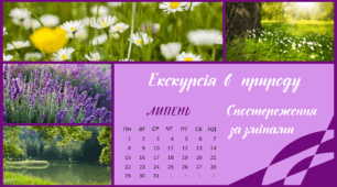 Екскурсія в природу. ЛИПЕНЬ. Спостереження за змінами в довкіллі