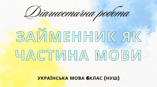 Діагностична робота № 8. "Займенник як частина мови".