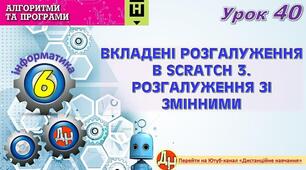 Відеоурок "Вкладені розгалуження в Scratch 3. Розгалуження зі змінними"