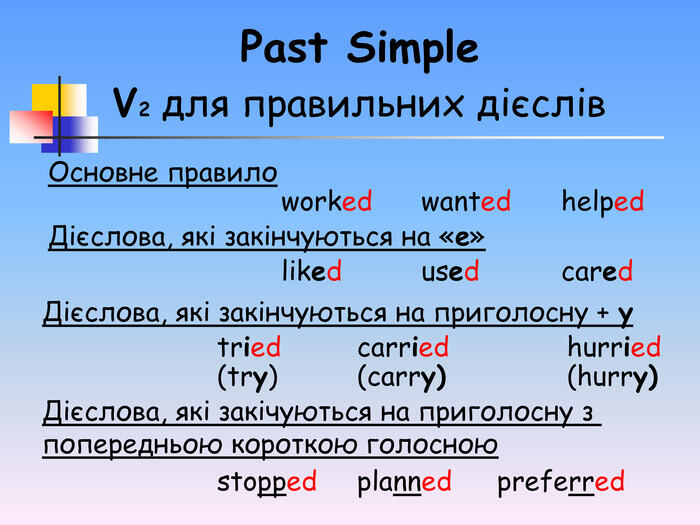 Презентація " Past Simple Tense"