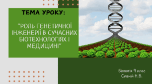 Презентація : “Роль генетичної інженерії в сучасних біотехнологіях і медицині” 9 клас