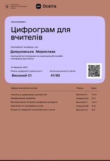  Цифрограм для вчителів (у межах навчання Розробка цифрових освітніх ресурсів)