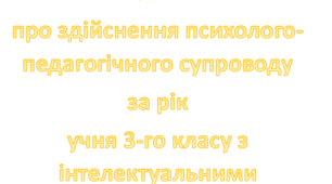 ЗВІТ  про здійснення психолого-педагогічного супроводу за рік учня 3-го класу з інтелектуальними порушеннями
