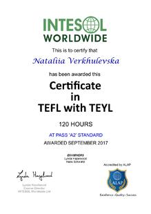  TEFL with TEYL 120 hours