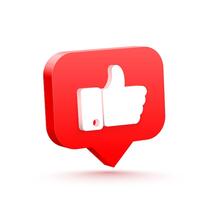 3d hand like social network. white background. Vector illustration