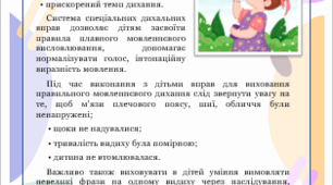 "Мовленнєве дихання – запорука чіткої звуковимови"