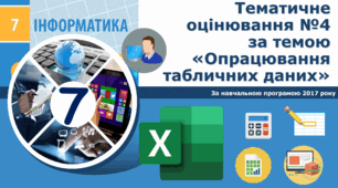 7-клас НУШ інформатика Діагностична робота  №4 за темою  «Опрацювання табличних даних». ГР1ГР2ГР3ГР4