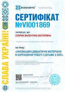 Інноваційні дидактичні матеріали в корекційній роботі з дітьми з ООП