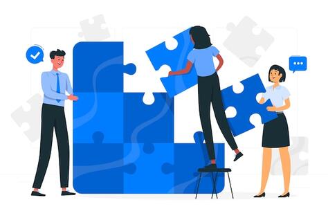 Teamwork puzzle concept illustration