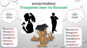 Творення й відмінювання імен по батькові 