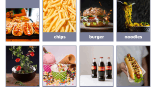Картки для вивчення слів "Fastfood"