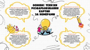 Інтелект карта основні техніки розфарбовування картин  за номерами
