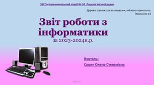 Презентація "Звіт роботи з інформатики за 2023-2024 н.р."