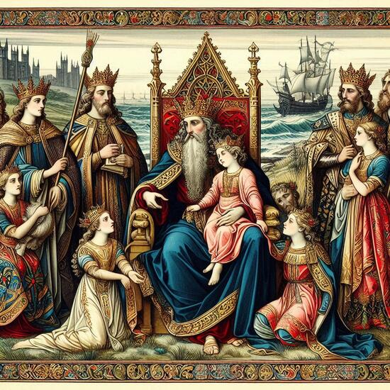 король лир и три его дочери средневековая англия иллюстрация