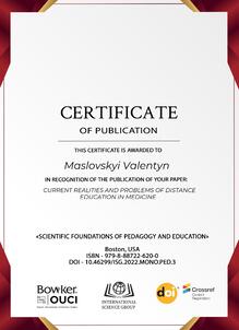 CURRENT REALITIES AND PROBLEMS OF DISTANCE EDUCATION IN MEDICINE