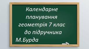Календарно-тематичне планування ГЕОМЕТРІЯ 7 клас НУШ до підручника М.Бурда