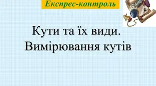 Тест "Кути та їх вимірювання"