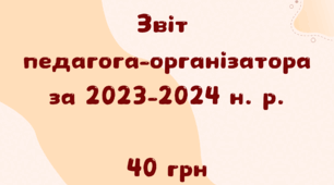Звіт  педагога-організатора  за 2023-2024 н. р.