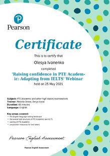  Raising confidence in PTE Academic: Adapting from IELTS' Webinar