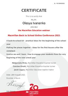  Macmillan Back to School Online Conference 2021