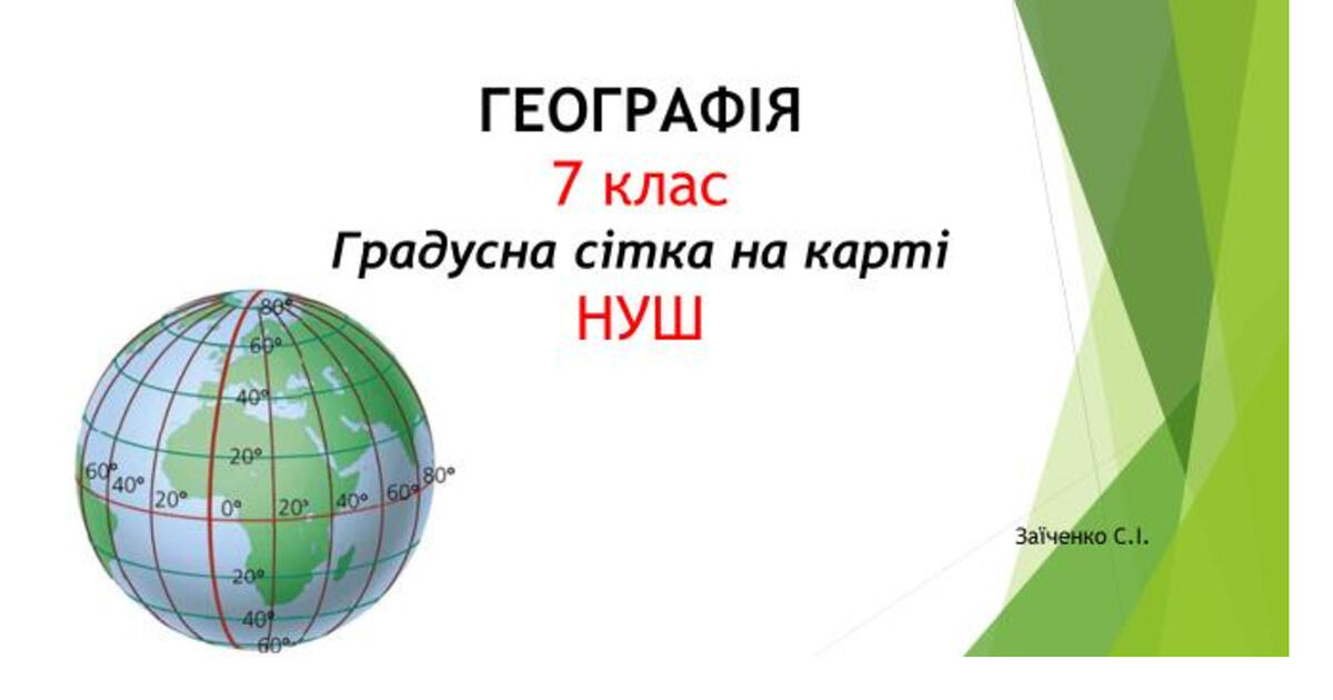 7 клас. Презентація "Градусна сітка на карті" НУШ | Презентація. Географія