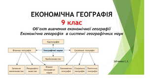 9 клас. Презентація "Об’єкт вивчення економічної географії. Економічна географія  в системі географічних наук"