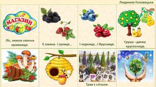 Мнемотаблиця до вірша Н.Гуркіної " Лісова крамниця"
