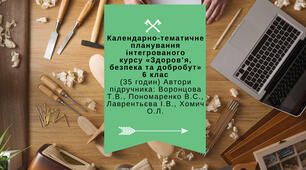 Календарно-тематичне планування інтегрованого курсу  «Здоров’я, безпека та добробут» 6 клас (35 годин) Автори підручника: Воронцова Т.В., Пономаренко В.С., Лаврентьєва І.В., Хомич О.Л.