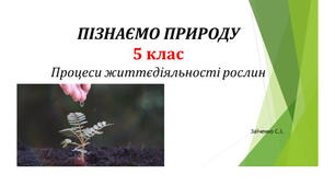 5 клас. Презентація "Процеси життєдіяльності рослин"