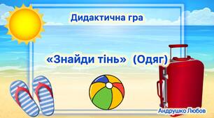 Дидактична гра «Знайди тінь» (Одяг)