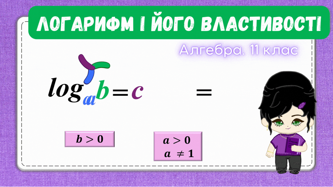 11 клас. Алгебра. Логарифм і його властивості