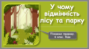У чому відмінність лісу та парку. 6 клас НУШ