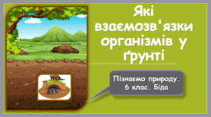 Які взаємозв'язки організмів у ґрунті. 6 клас НУШ