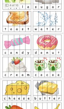  🇬🇧 40 Food Puzzle Flashcards ⭐️⭐️⭐️ Для ознайомлення з тематичною лексикою та узагальнення вивченого 🌷🌷🌷 Звертайтеся у приват 📩📝  