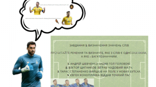 Багатозначні та однозначні слова (футбольна тематика)