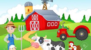  "The animals on the farm."