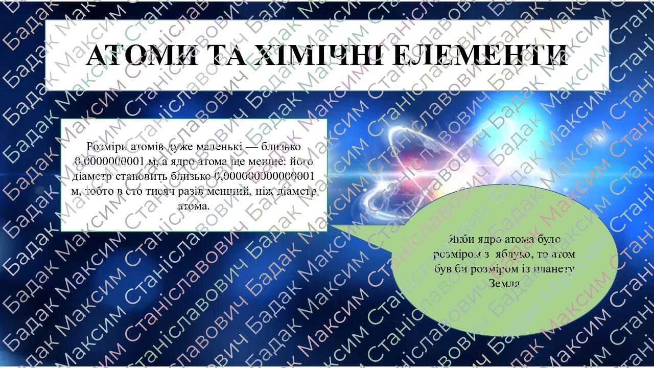 Презентація на тему "Атоми та хімічні елементи" 7 кл НУШ | Презентація ...
