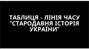 Таблиця - лінія часу "Стародавня історія України"