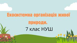 Екосистемна організація живої природи. НУШ