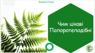 Урок на тему "Чим цікаві Папоротеподібні" (Конспект, презентація, робочі аркуші)