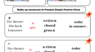 Work Sheets “Present Simple, Past Simple, Future Simple Passive Voice”