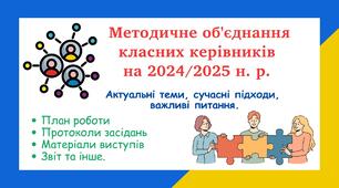 Тека "Методичне об'єднання класних керівників на 2024/2025 н. р."