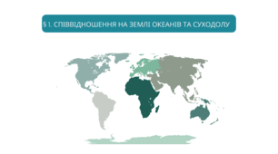 1. СПІВВІДНОШЕННЯ НА ЗЕМЛІ ОКЕАНІВ ТА СУХОДОЛУ